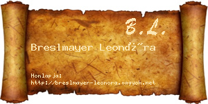 Breslmayer Leonóra névjegykártya